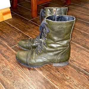 Green Leather Boots